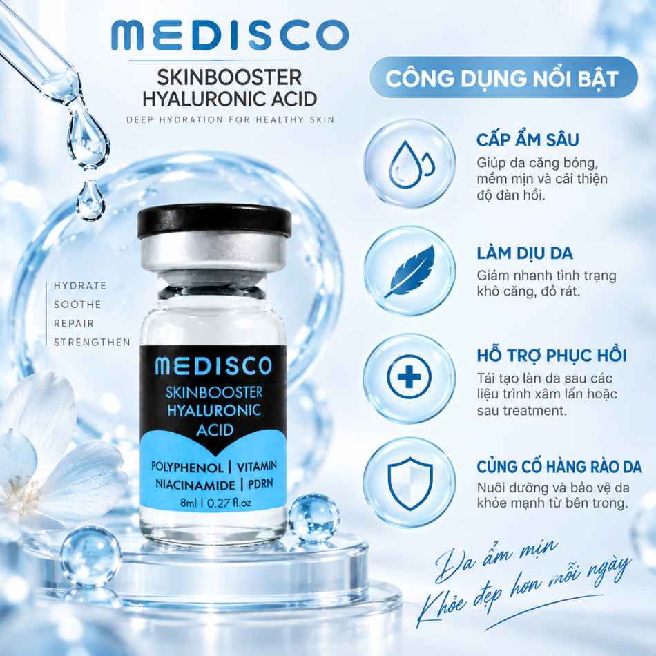 Tinh chất dưỡng cấp ẩm chuyên sâu hỗ trợ phục hồi hàng rào da Medisco Hyaluronic Acid SkinBooster