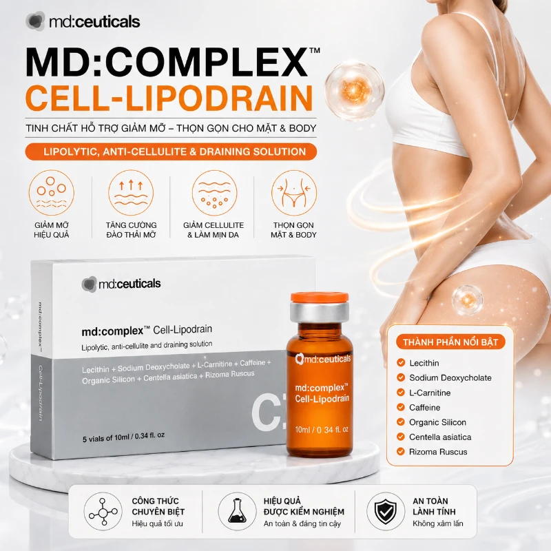 Tinh chất giảm mỡ, thon gọn cơ thể MD:Ceuticals Md:Complex Cell-Lipodrain 10ml
