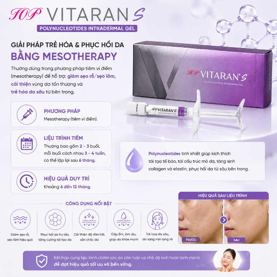 Tinh chất hỗ trợ cải thiện sẹo trẻ hóa da Vitaran S
