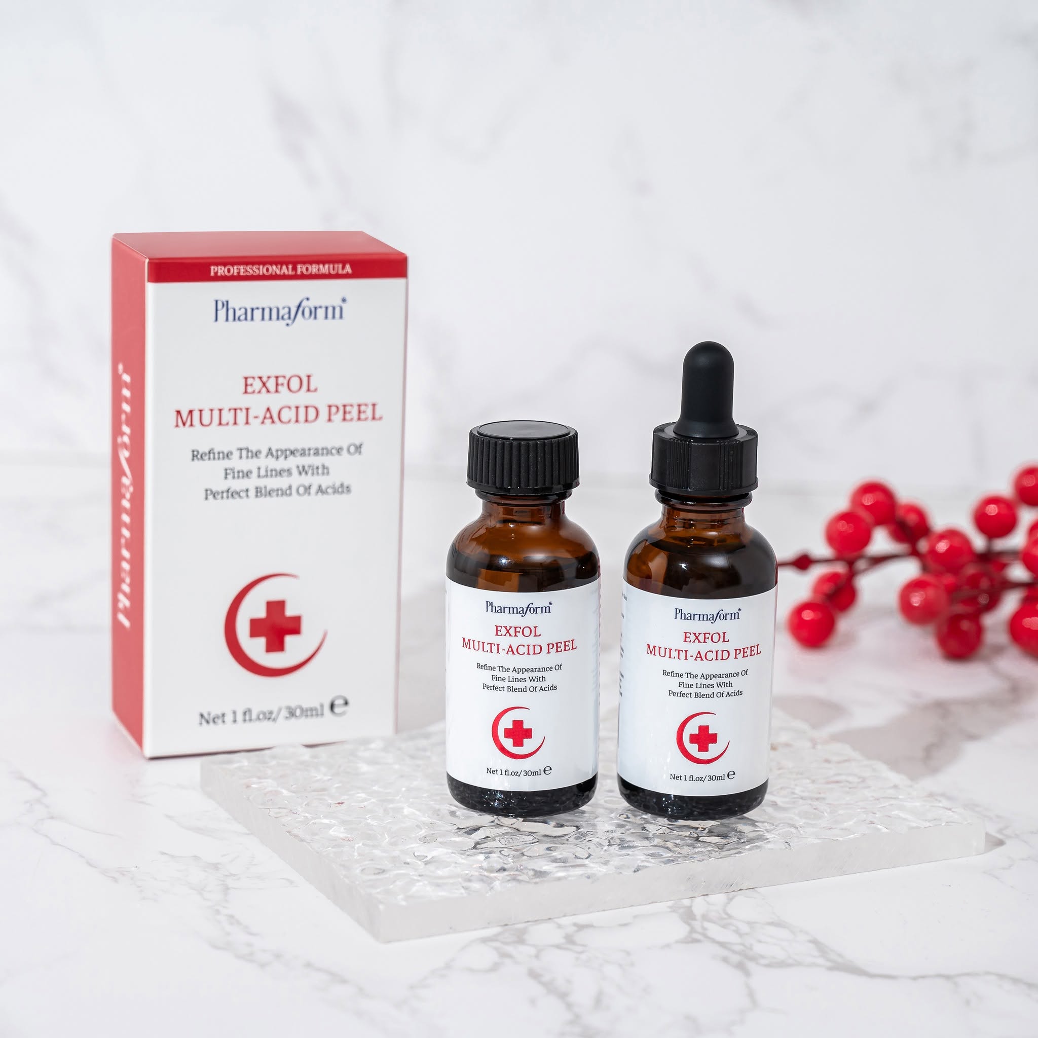 Tinh chất hỗ trợ chăm sóc da, giúp lỗ chân lông thông thoáng Pharmaform Exfol Multi-Acid Serum