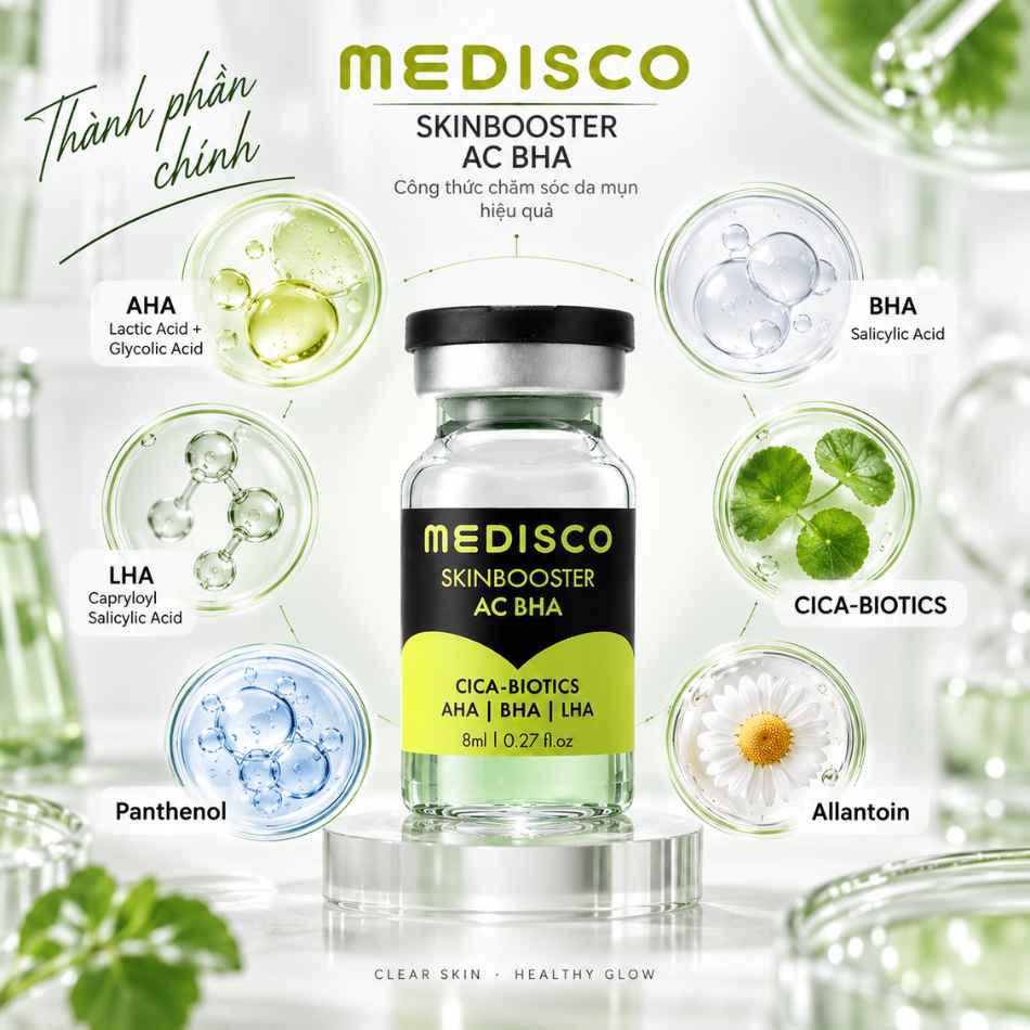 Tinh chất hỗ trợ giảm mụn kiểm soát bã nhờn làm dịu da Medisco SkinBooster AC BHA