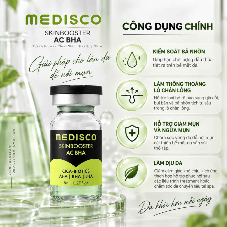 Tinh chất hỗ trợ giảm mụn kiểm soát bã nhờn làm dịu da Medisco SkinBooster AC BHA