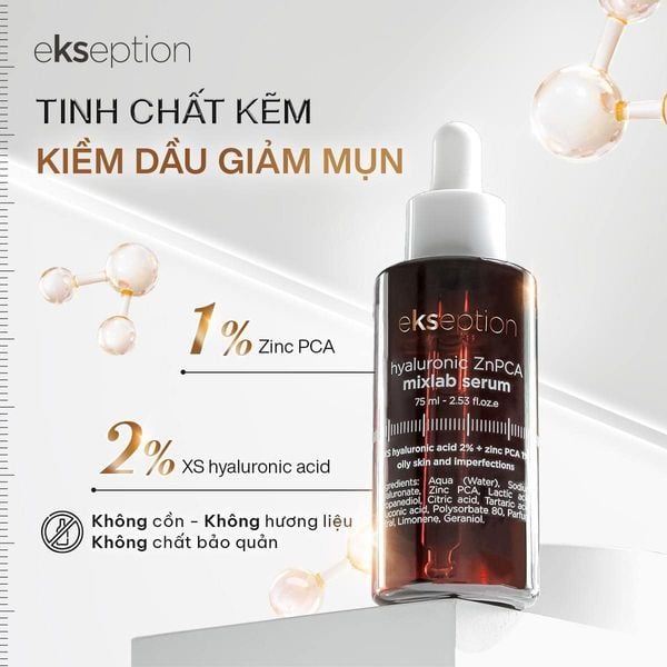 Tinh chất hỗ trợ giảm mụn và giảm dầu thừa trên da EKSEPTION HYALURONIC ZNPCA MIXLAB SERUM