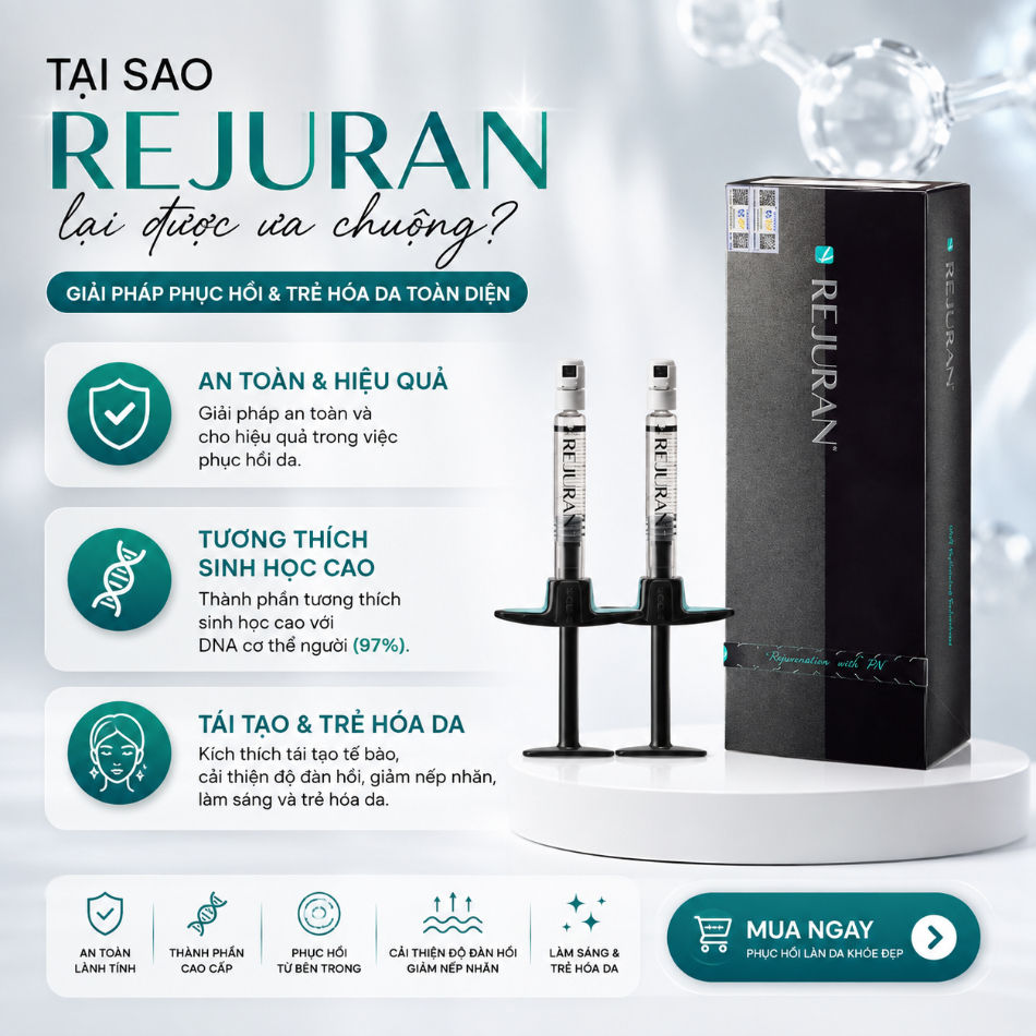 Tinh chất hỗ trợ tái tạo, săn chắc Rejuran® Healer 2.7ml x 2 – Polynucleotide PN 2% Hàn Quốc
