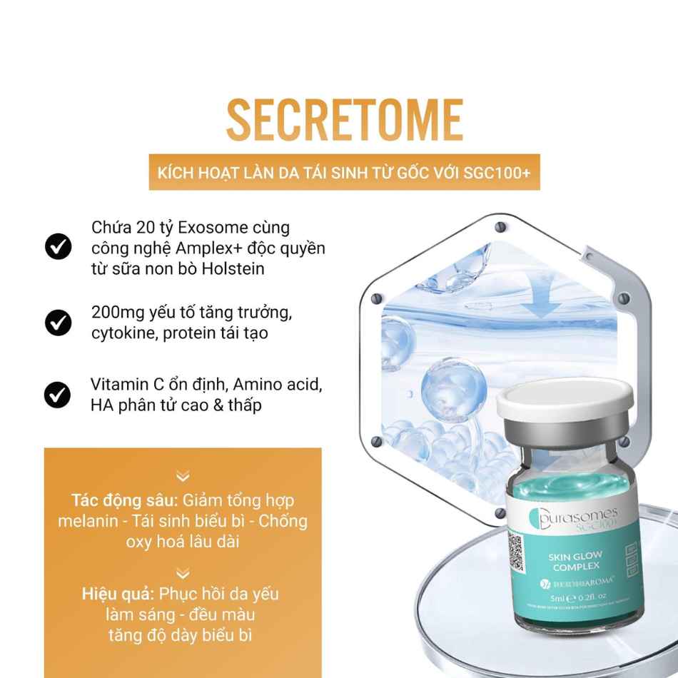 Tinh chất làm mềm da cấp ẩm làm sáng mờ nám Dermaoaroma Purasomes SGC100+ Skin Glow Complex