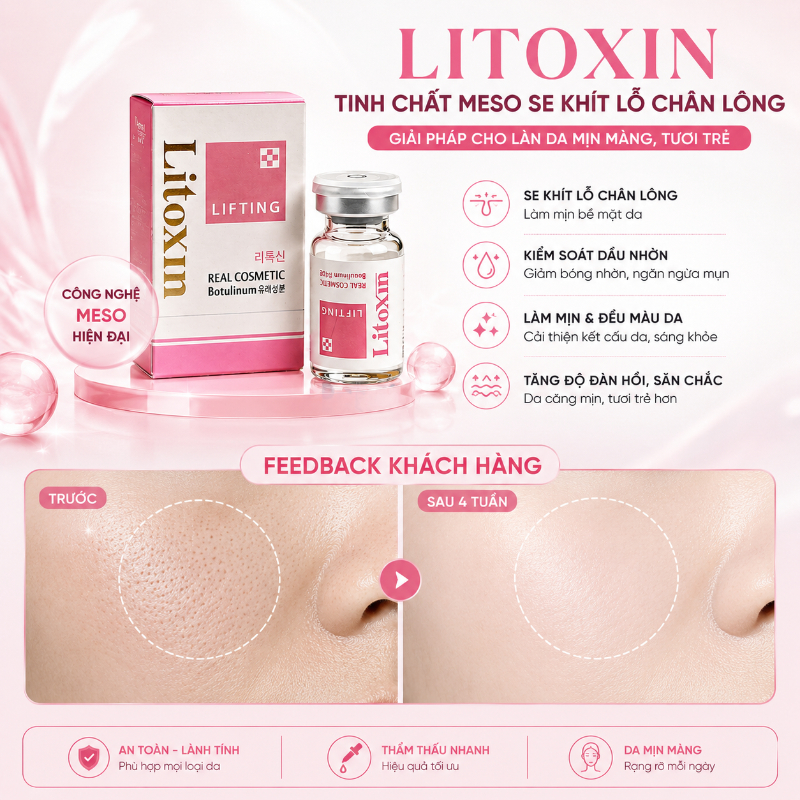 Tinh chất meso se khít lỗ chân lông Litoxin Hàn Quốc