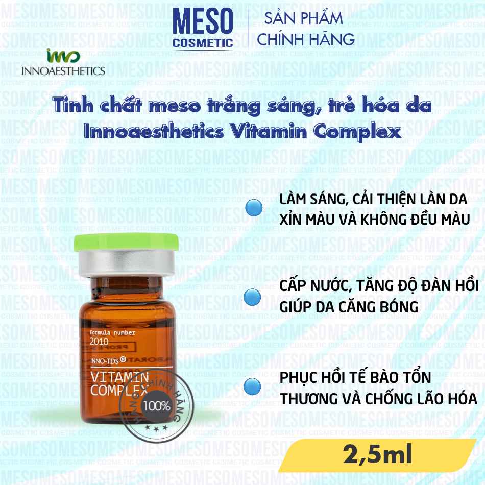 Tinh chất meso trắng sáng, trẻ hóa da Innoaesthetics Vitamin Complex