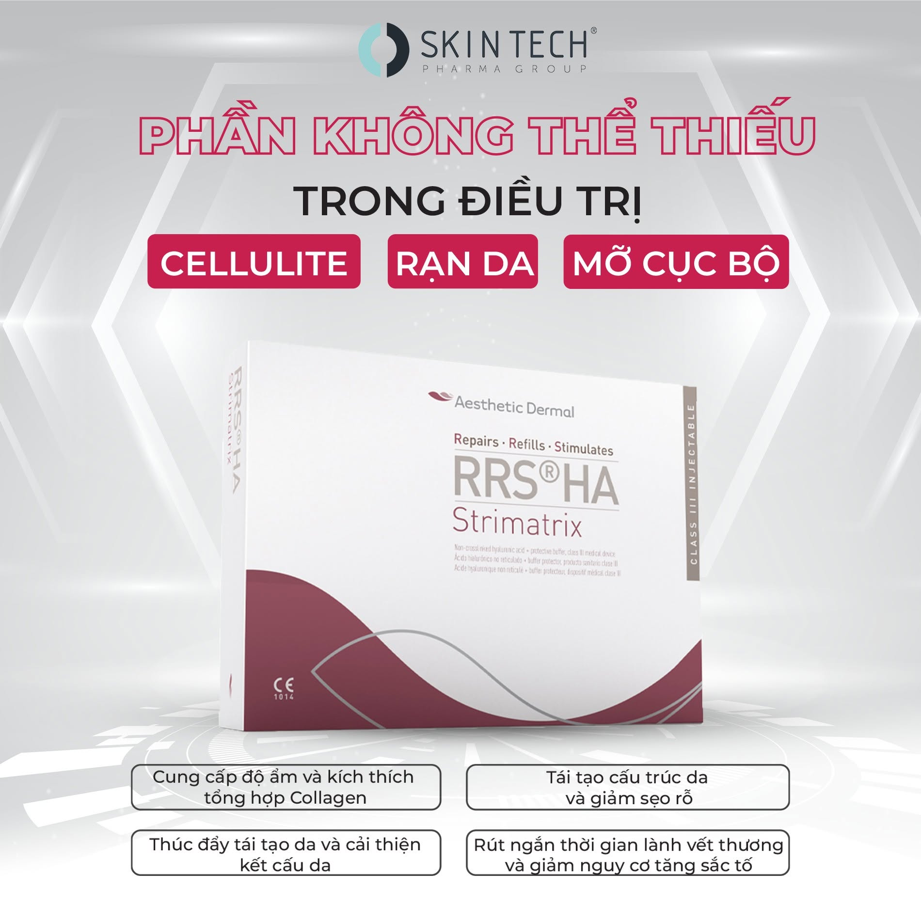 Tinh Chất Meso Hỗ Trợ Cải Thiện Rạn Da, Sẹo & Phục Hồi Da RRS HA Strimatrix SkinTech 10ml Chính Hãng