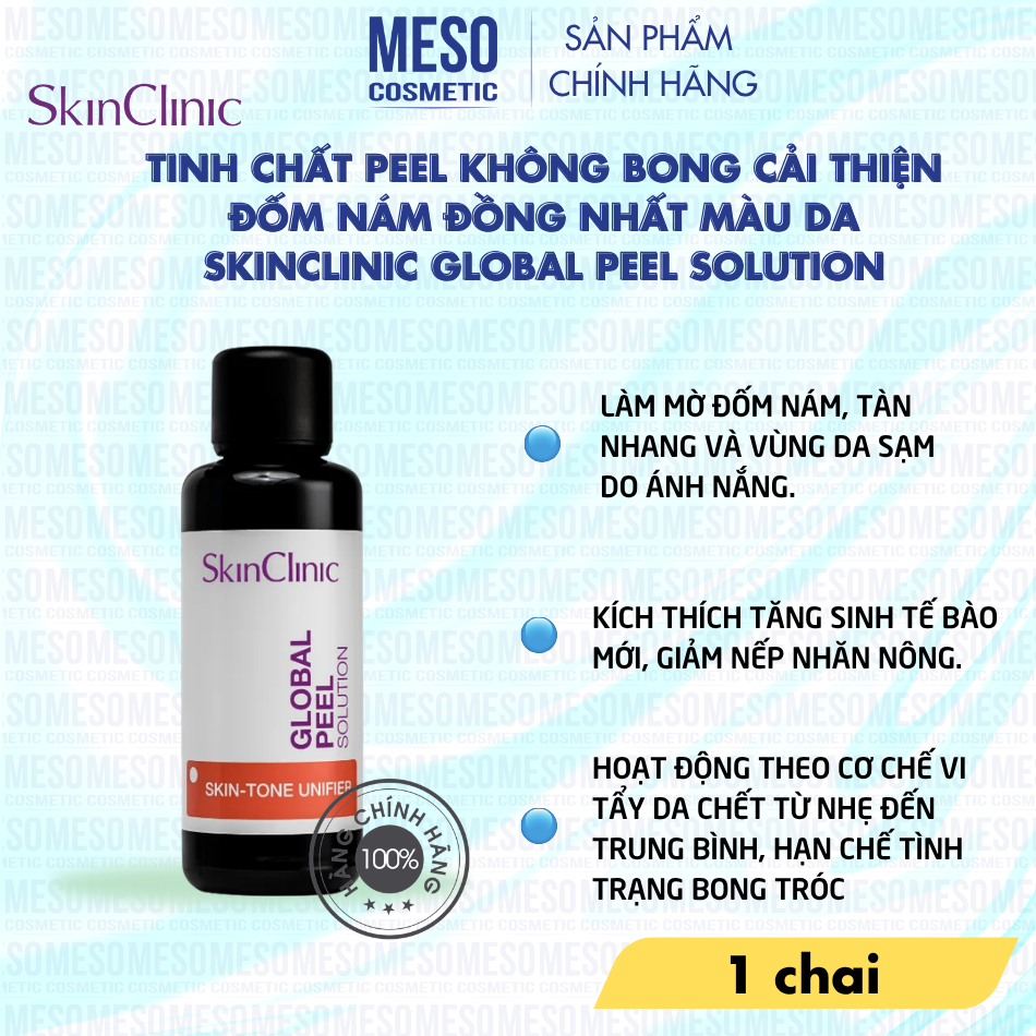 Tinh chất peel không bong cải thiện đốm nám đồng nhất màu da SkinClinic Global Peel Solution
