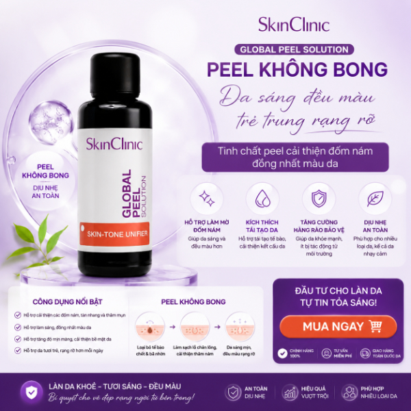 Tinh chất peel không bong cải thiện đốm nám đồng nhất màu da SkinClinic Global Peel Solution