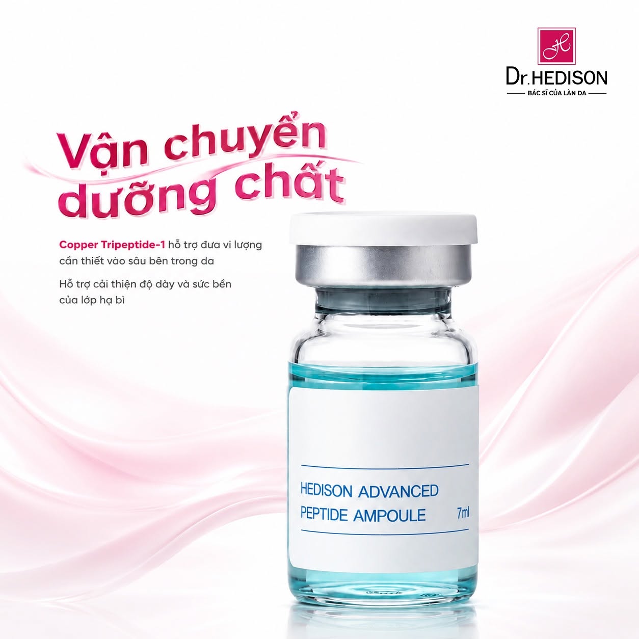 Tinh chất phục hồi trẻ hóa tái tạo giảm nếp nhăn cho da Dr.HEDISON Advanced Peptide Ampoule 1 lọ/5ml