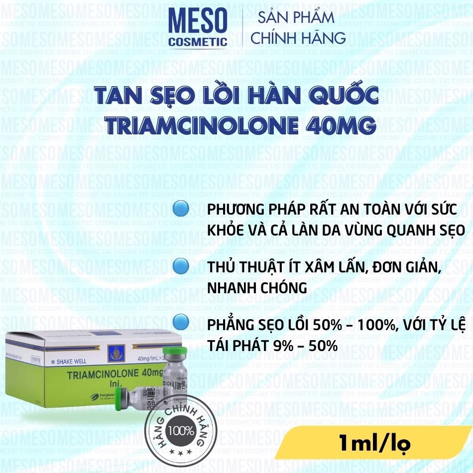 Tinh chất tan sẹo lồi Triamcinolone 40mg Hàn Quốc