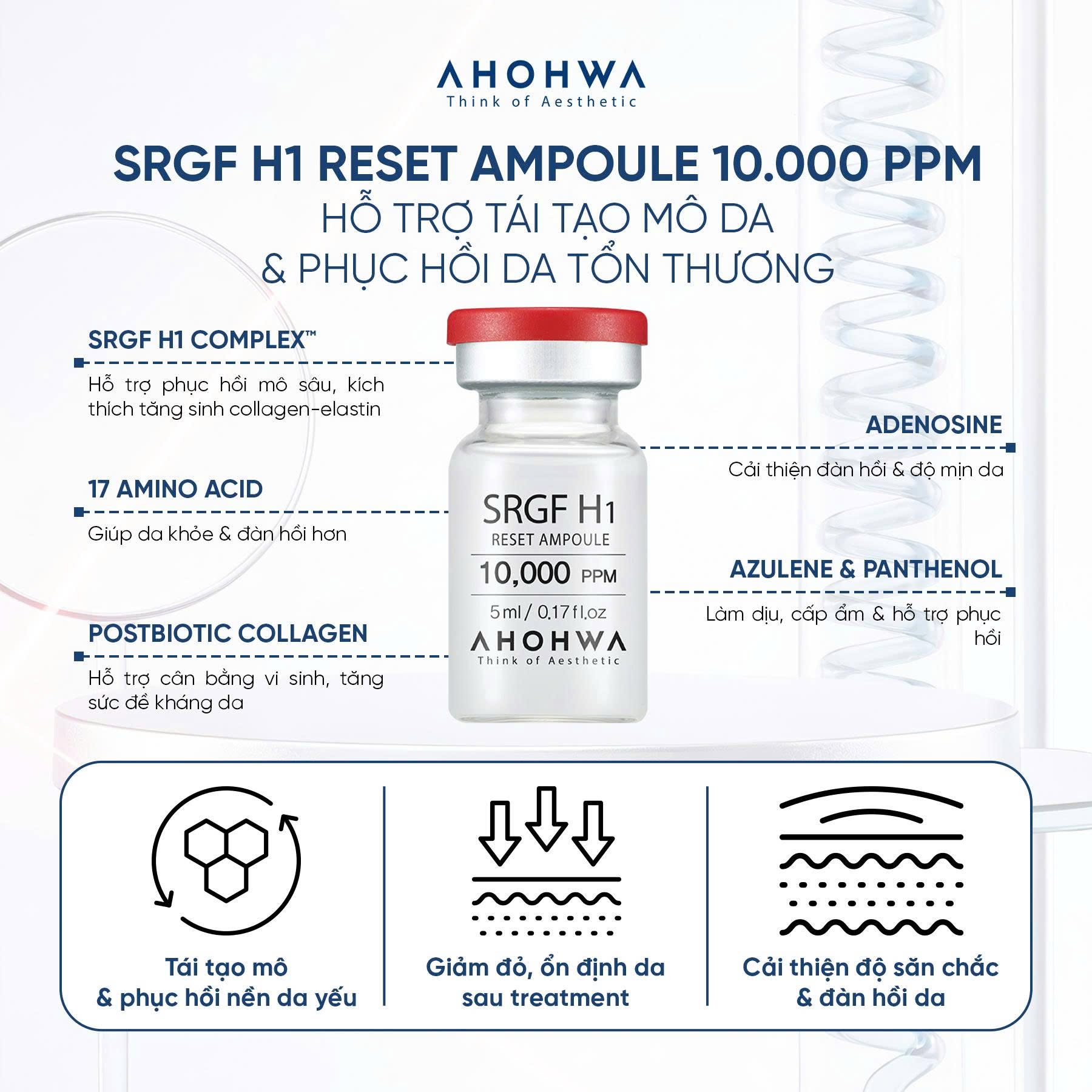 Tinh chất tăng trưởng tế bào gốc Ahohwa SRGF H1 Reset Ampoule