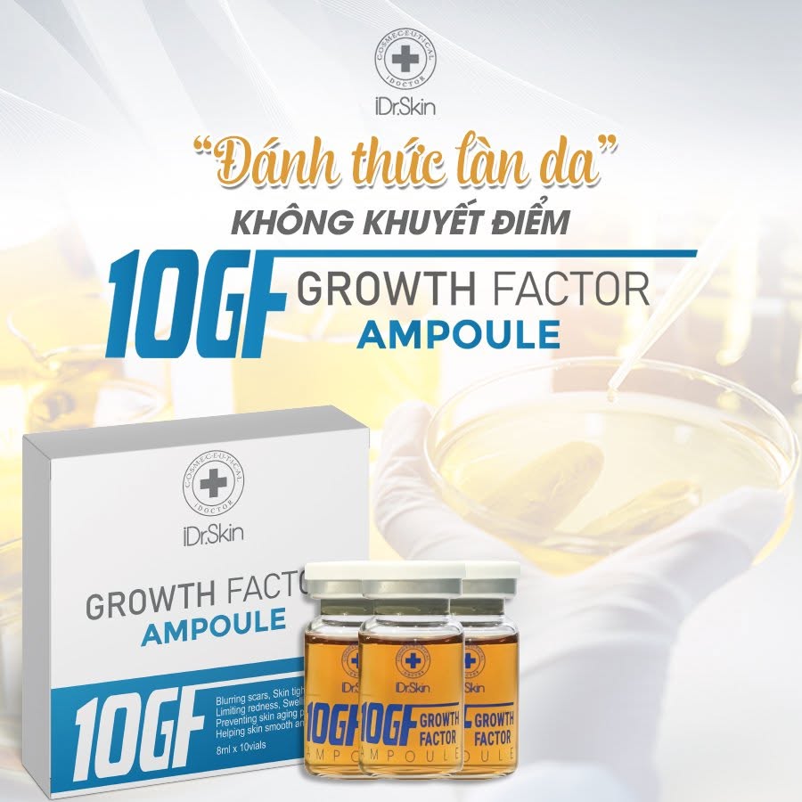 Tinh Chất Tế Bào Gốc Hỗ Trợ Cải Thiện Sẹo Rỗ Idr.Skin 10GF Growth Factor 10ml Chính Hãng