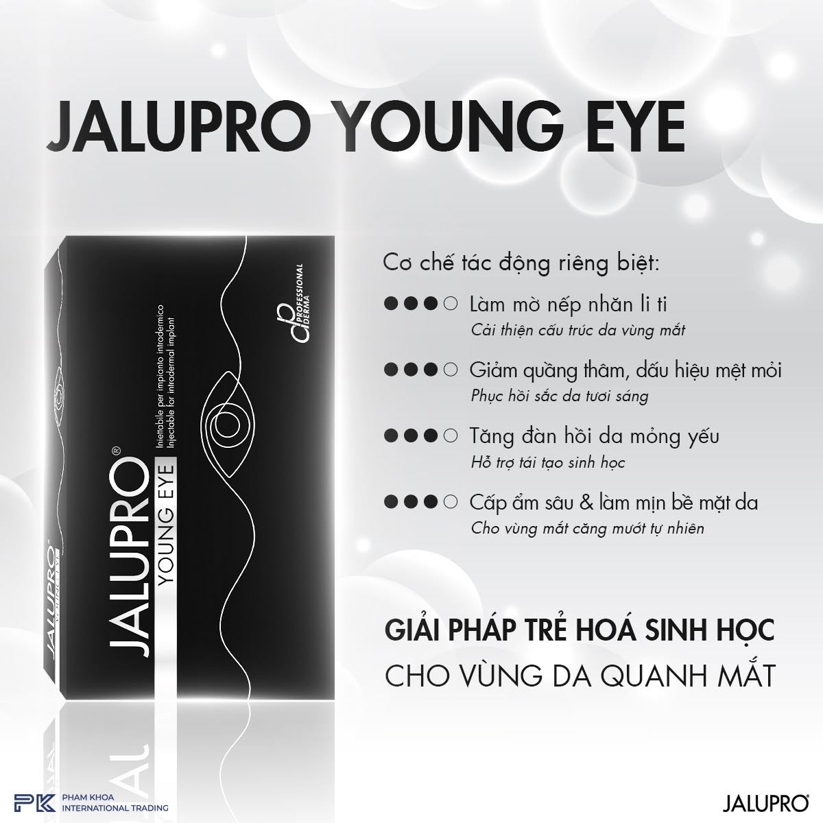 Tinh Chất Trẻ Hóa Vùng Mắt, Hỗ Trợ Làm Đầy & Cải Thiện Da Mắt Jalupro Young Eye 1ml Chính Hãng