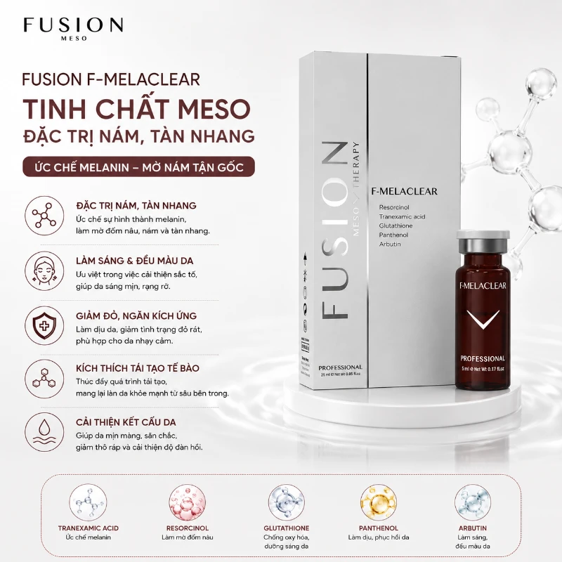 Tinh chất trắng da, mờ nám, tàn nhang Fusion F- Melaclear 10ml
