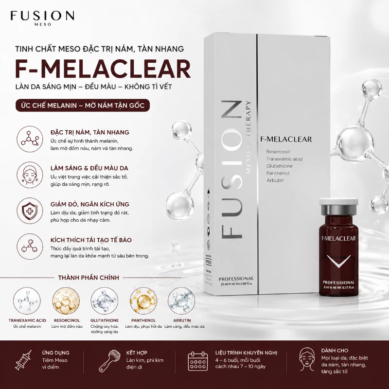 Tinh chất trắng da, mờ nám, tàn nhang Fusion F- Melaclear 10ml