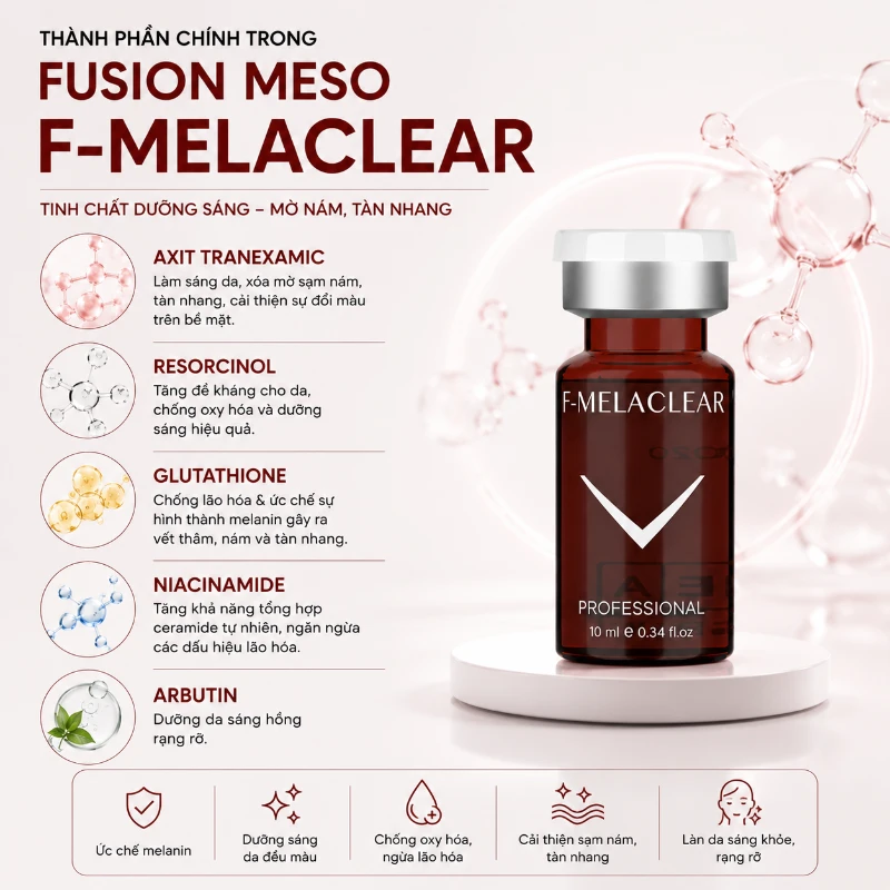 Tinh chất trắng da, mờ nám, tàn nhang Fusion F- Melaclear 10ml