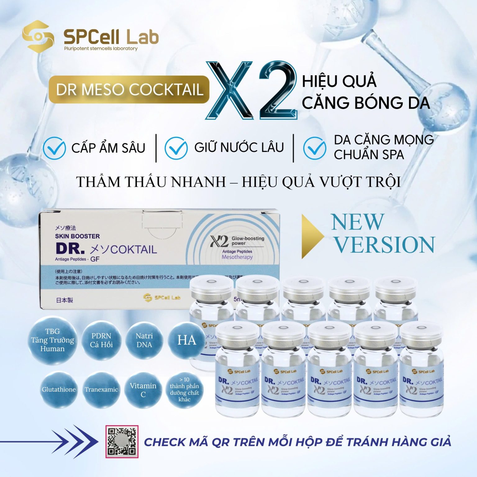 Tinh chất trẻ hóa làn da căng mọng đầy sức sống SPCell Lab Dr.Cocktail X2 Glow Boosting Power