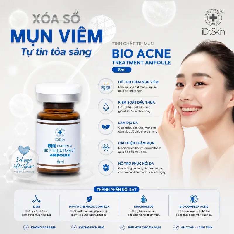 Tinh Chất Hỗ Trợ Giảm Mụn Idr.Skin Bio Acne Treatment Ampoule 8ml Chính Hãng