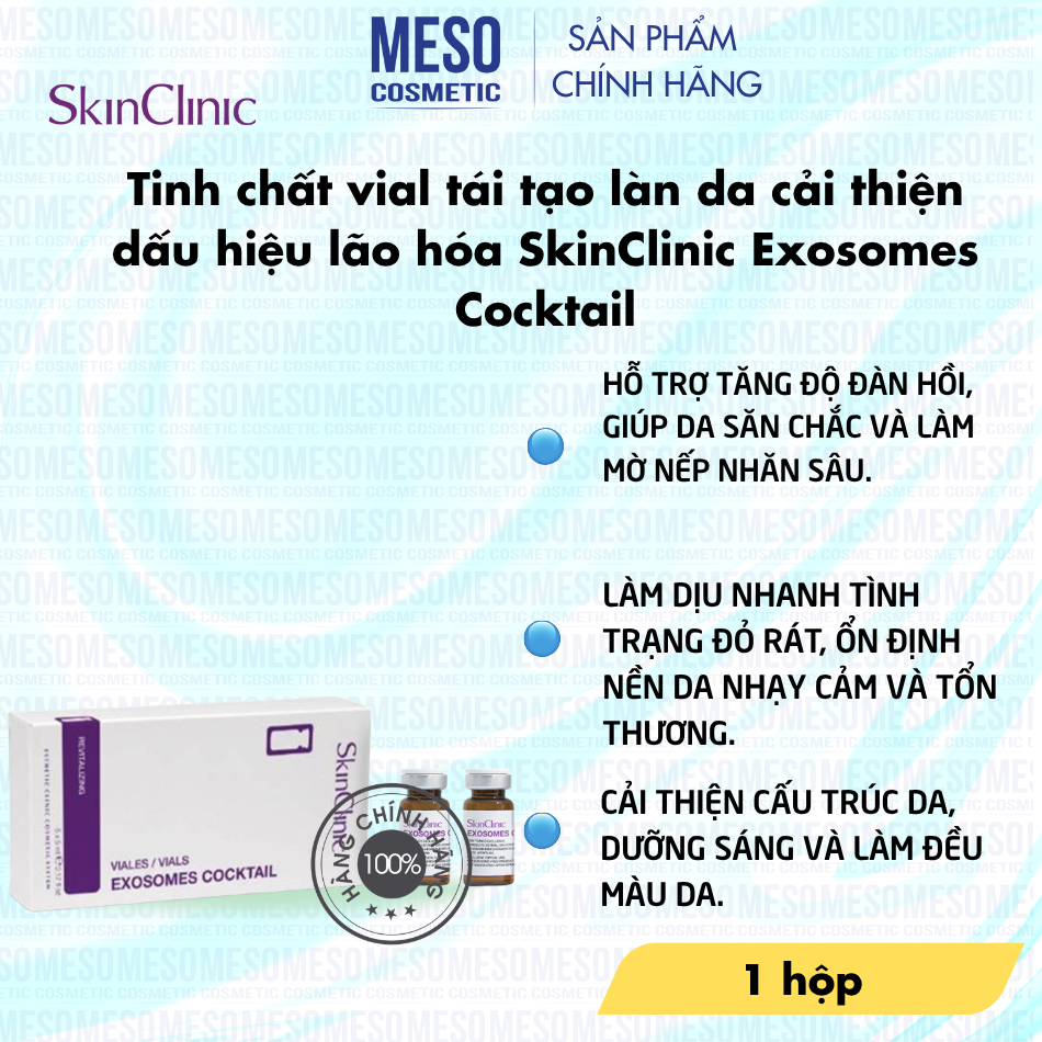 Tinh chất vial tái tạo làn da cải thiện dấu hiệu lão hóa SkinClinic Exosomes Cocktail