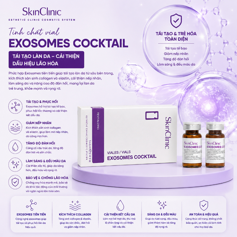 Tinh chất vial tái tạo làn da cải thiện dấu hiệu lão hóa SkinClinic Exosomes Cocktail