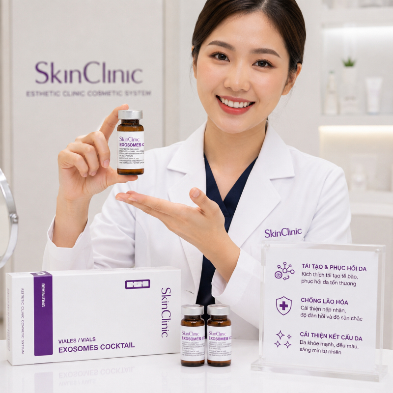 Tinh chất vial tái tạo làn da cải thiện dấu hiệu lão hóa SkinClinic Exosomes Cocktail