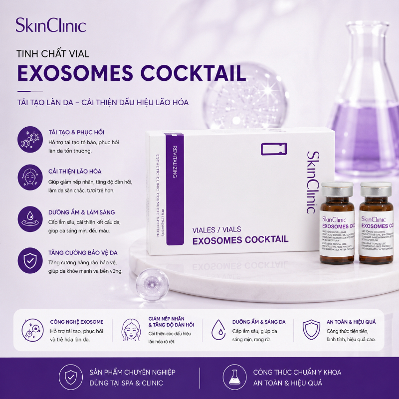 Tinh chất vial tái tạo làn da cải thiện dấu hiệu lão hóa SkinClinic Exosomes Cocktail