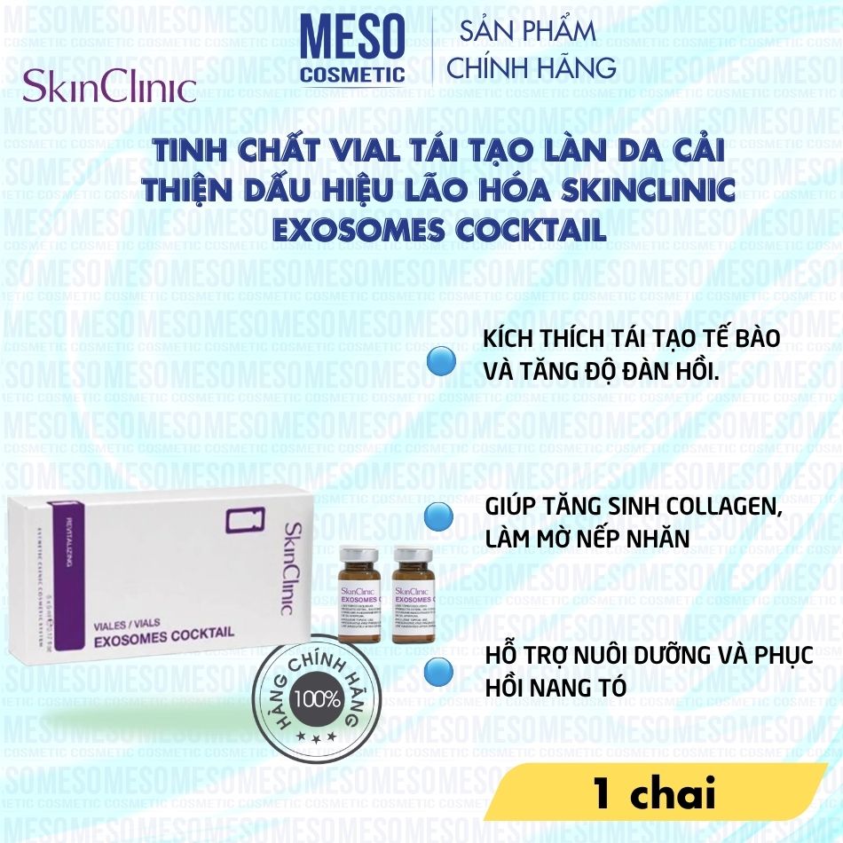 Tinh chất vial tái tạo làn da cải thiện dấu hiệu lão hóa SkinClinic Exosomes Cocktail