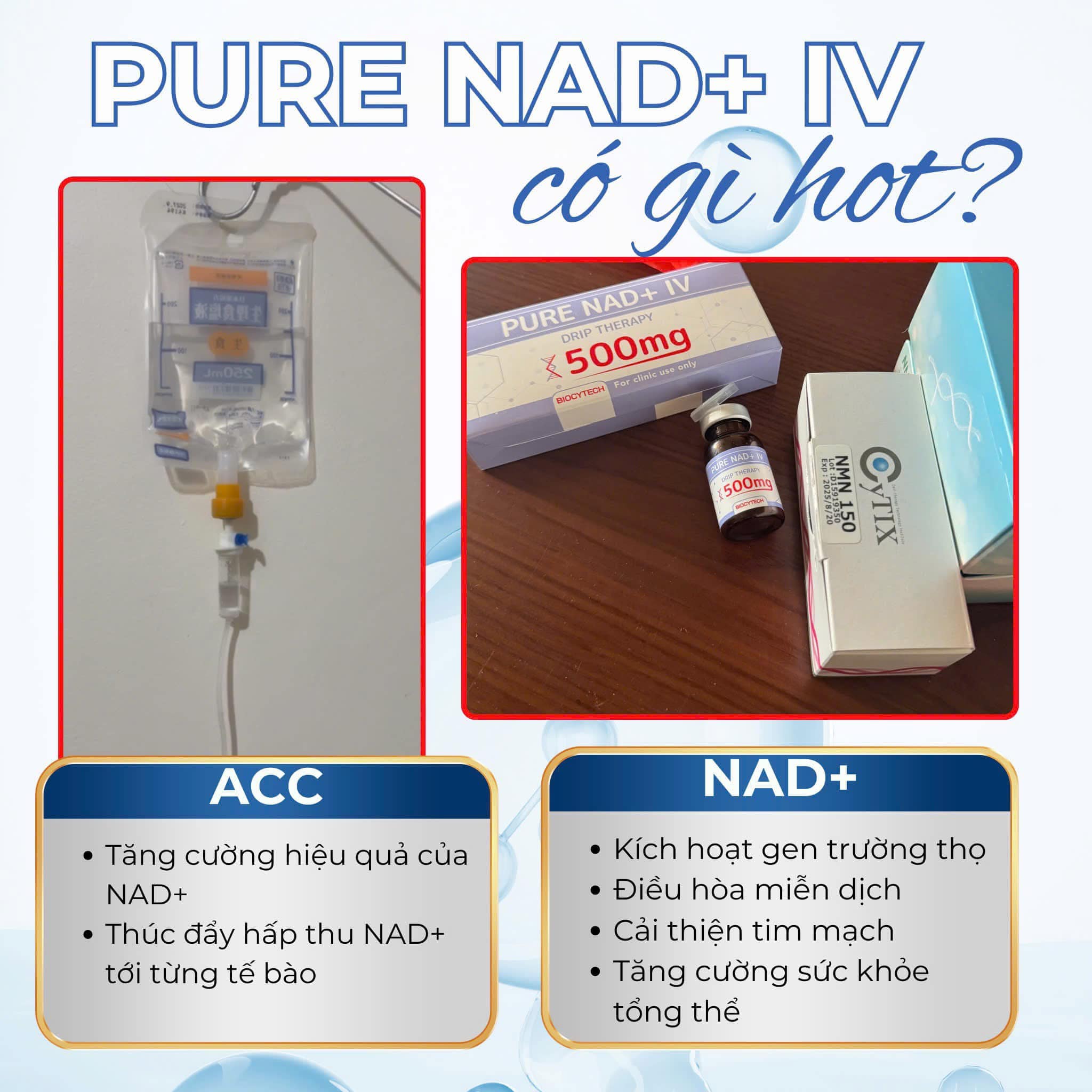 Truyền năng lượng PURE NAD+ IV DRIP THERAPY 500mg