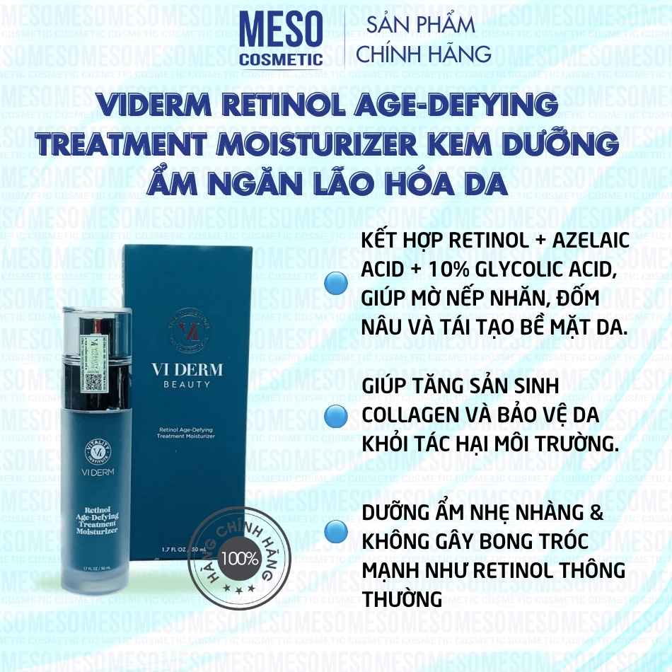 ViDerm Retinol Age-Defying Treatment Moisturizer Kem Dưỡng Ẩm Ngăn Lão Hóa Da
