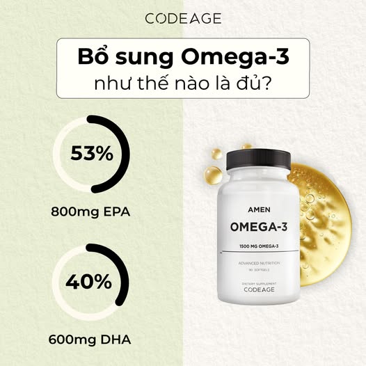Viên Uống Dầu Cá Hỗ Trợ Sức Khỏe Tim Mạch Codeage Amen Omega-3 – Viên Uống Bổ Dầu Cá Cao Cấp 90 Viên