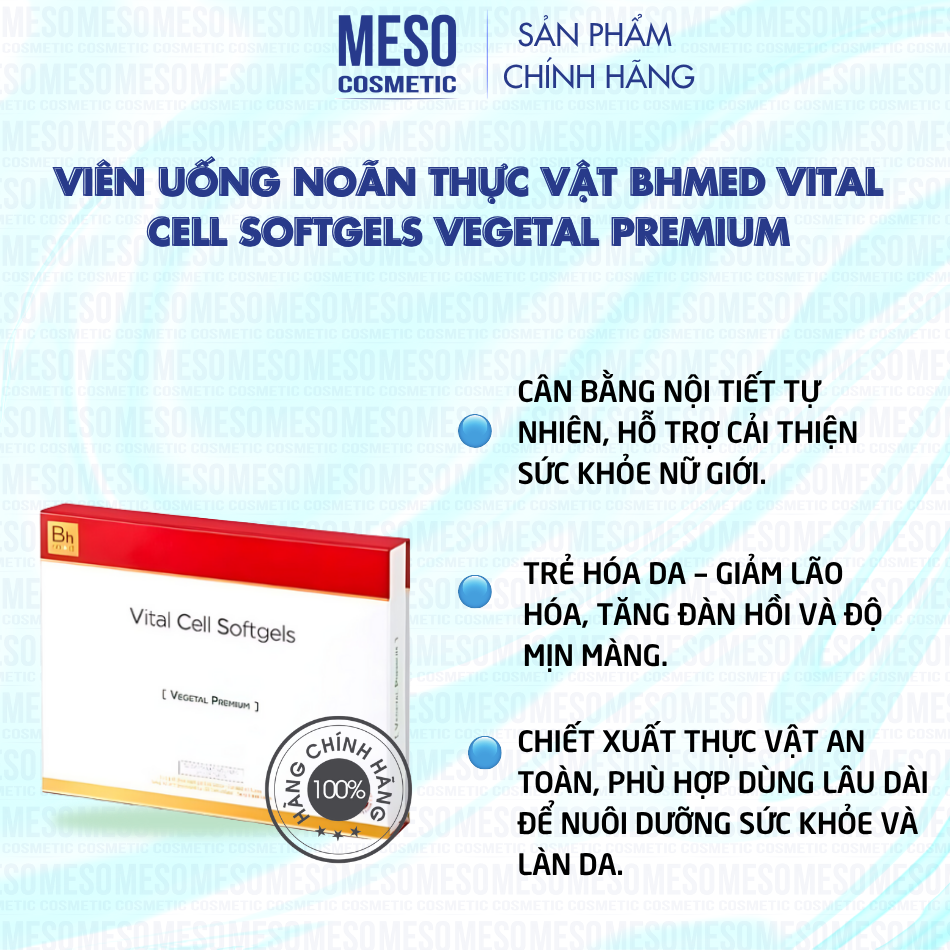 Viên Uống Noãn Thực Vật Bhmed Vital Cell Softgels Vegetal Premium