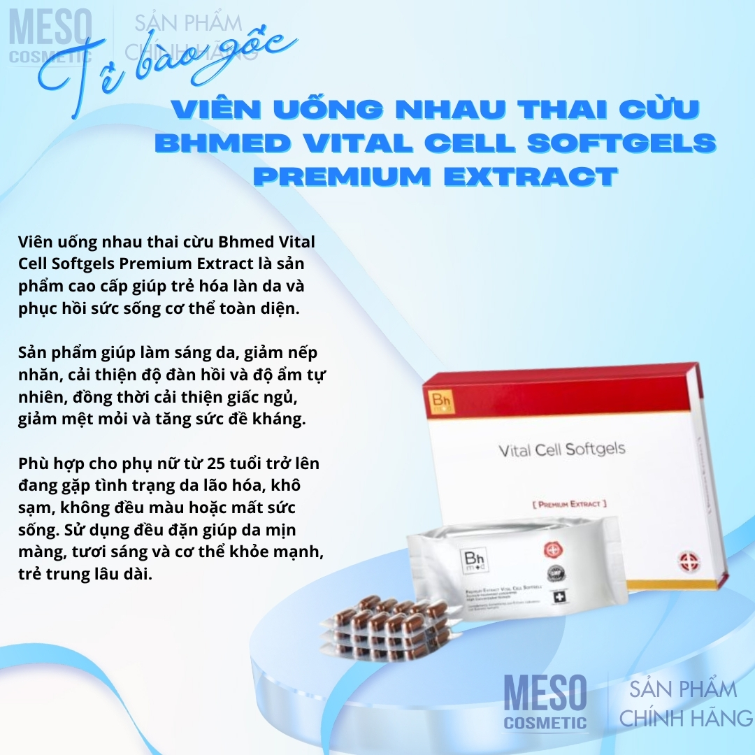 Viên uống Nhau Thai Cừu BHMed Vital Cell Softgels Premium Extract