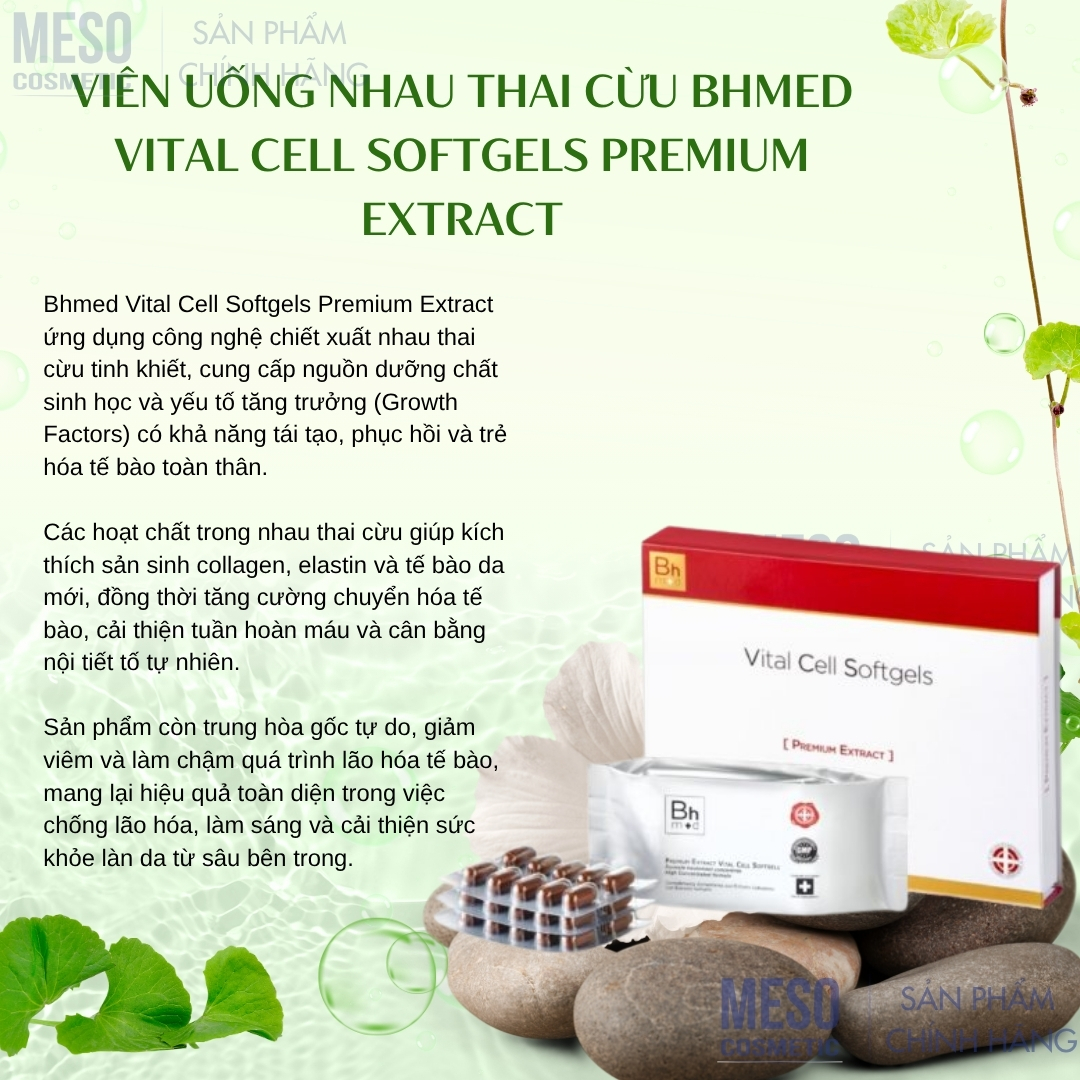 Viên uống Nhau Thai Cừu BHMed Vital Cell Softgels Premium Extract