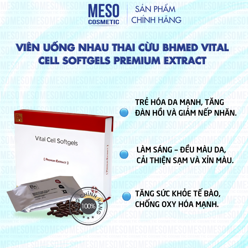 Viên uống Nhau Thai Cừu BHMed Vital Cell Softgels Premium Extract