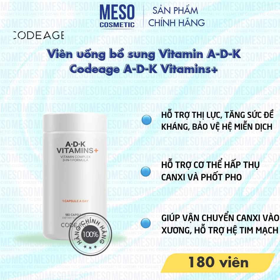 Viên uống bổ sung Vitamin A-D-K Codeage A-D-K Vitamins+