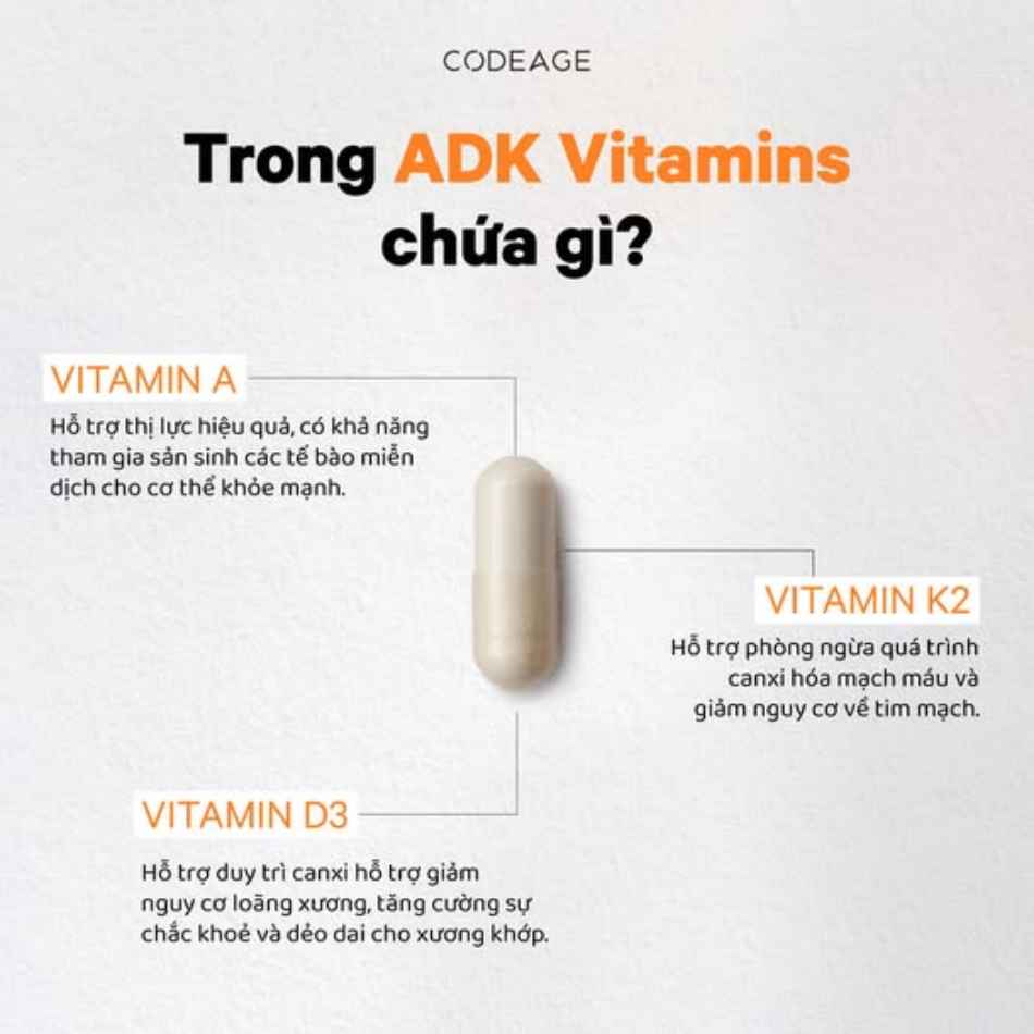 Viên uống bổ sung Vitamin A-D-K Codeage A-D-K Vitamins+