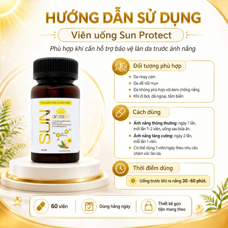 Viên uống chống lão hóa và làm đẹp da Mediworld Sun Protect 60 viên