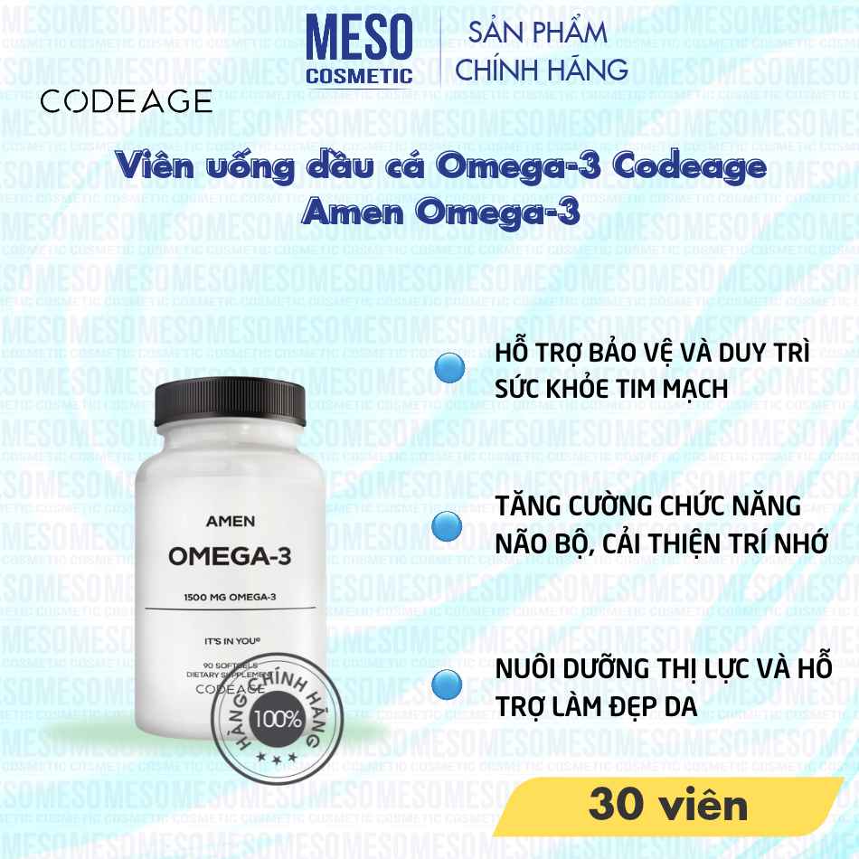 Viên uống dầu cá Omega-3 Codeage Amen Omega-3