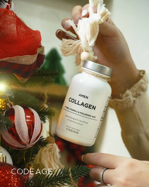 Viên uống đẹp da, chống lão hóa Codeage Amen Collagen + Vitamin C + HA lọ 90 viên
