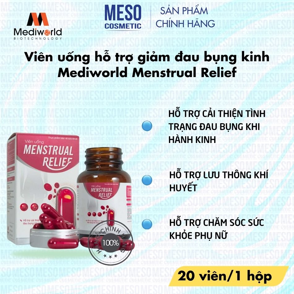 Viên uống hỗ trợ giảm đau bụng kinh Mediworld Menstrual Relief