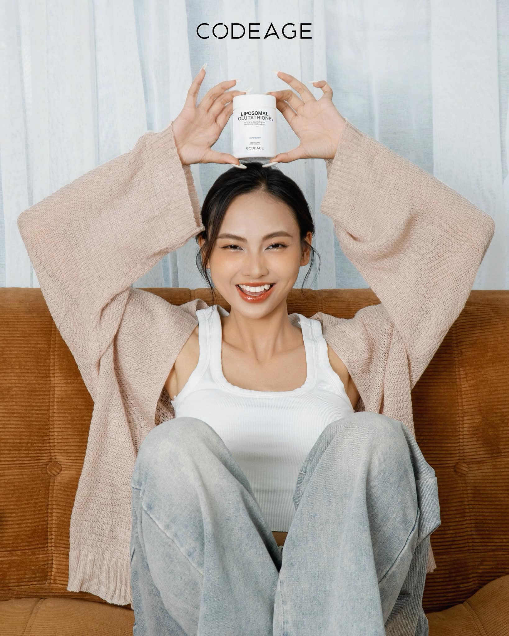 Viên uống hỗ trợ giảm nám, trắng sáng da Codeage Liposomal Glutathione lọ 60 viên
