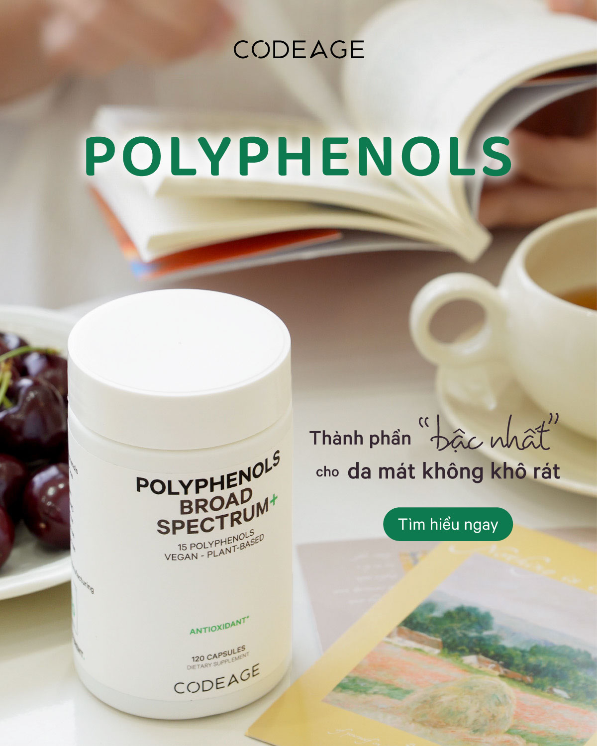 Viên uống trẻ hóa và bảo vệ da phổ rộng Codeage Polyphenols Broad Spectrum