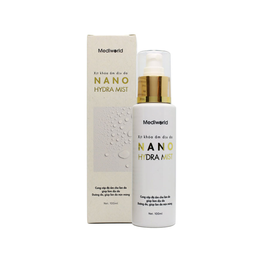 Xịt cấp ẩm khóa ẩm làm dịu da Nano Hydra Mist Mediworld 100ml