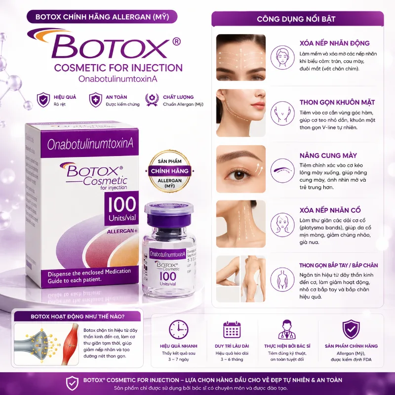 Botox Allergan Mỹ 100 Units – Giải pháp xóa nhăn & thon gọn 2.webp