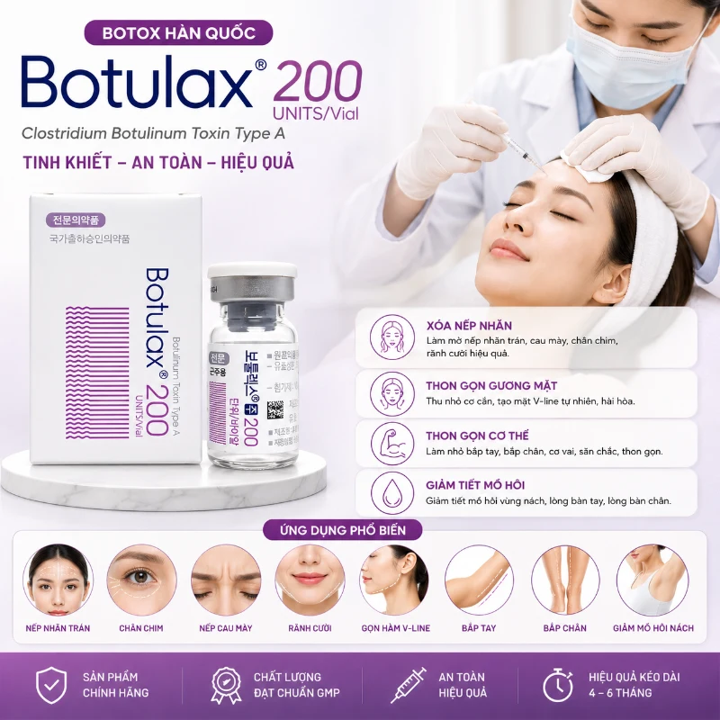 Botox Botulium Toxin Type A Botulax 200 Units xoá nhăn, thon gọn cơ 1.webp