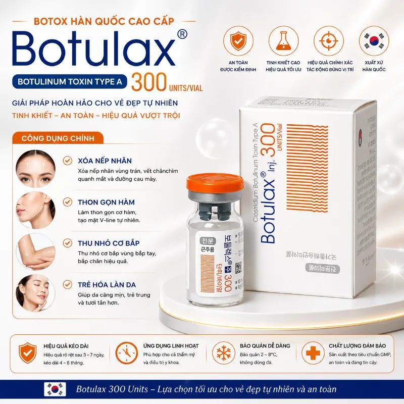 Botox Botulium Toxin Type A Botulax 300 Units xoá nhăn, thon gọn cơ.webp