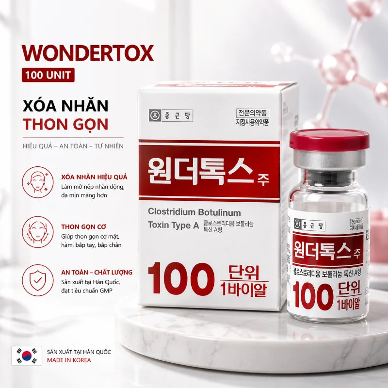 Botox Wondertox 100 Unit Hàn Quốc -Xóa nhăn thon gọn hàm bắp tay chân 1.webp