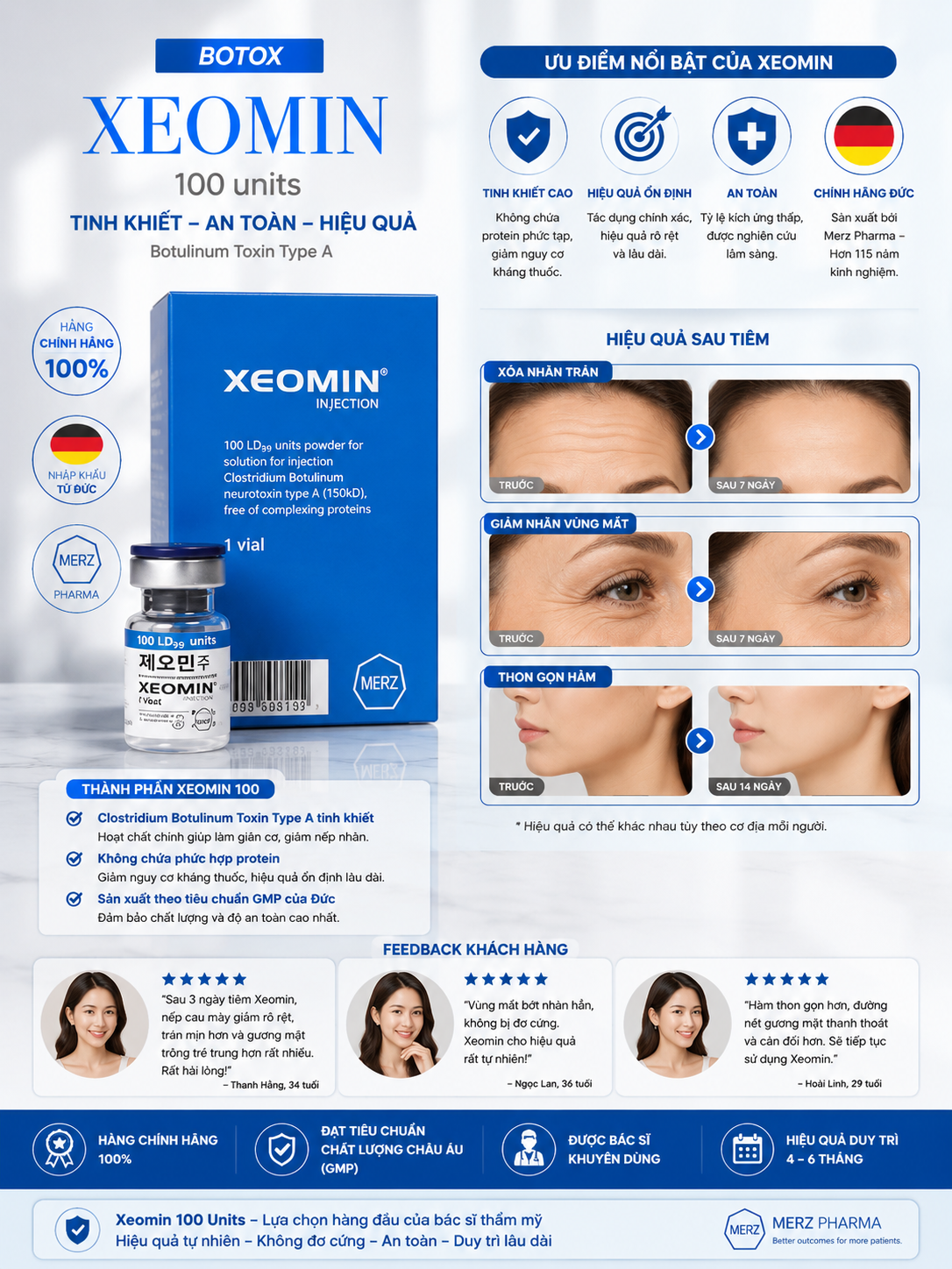 Botox Xeomin 100 Đức Chính Hãng - Botulinum Toxin Type A Hỗ Trợ Xóa Nhăn, Nâng Cơ 1.png